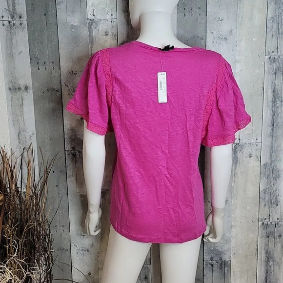 J. CREW EBROIDERED Short Sleeve Linen Top - Picture 5 of 10